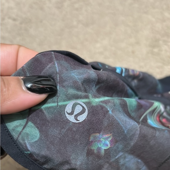 Lululemon Athletica Black Floral Athletic Shorts - Picture 3 of 4